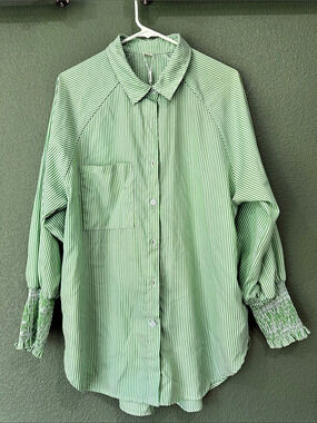 Asvivid Striped Up Shirt Green & White